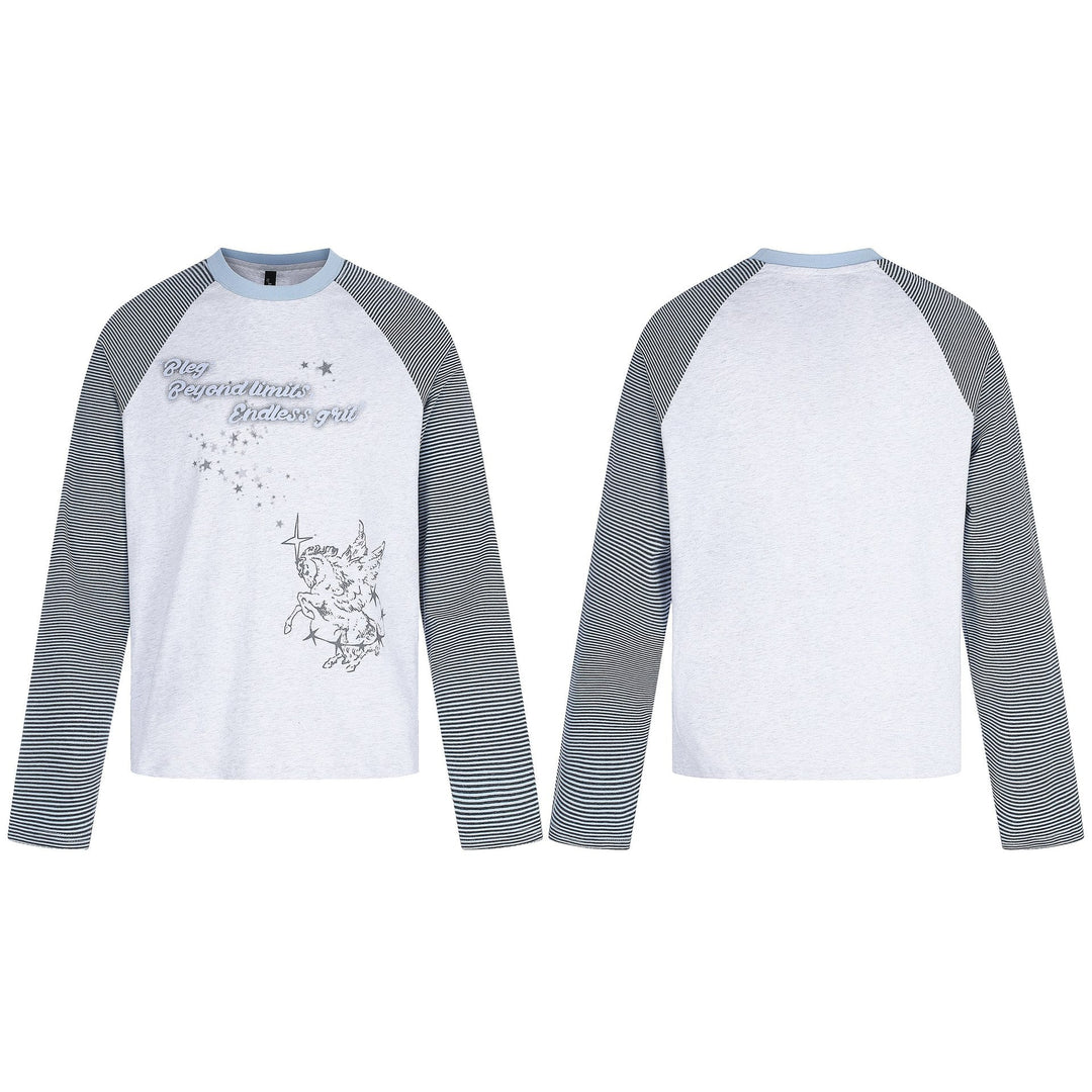 Damen Langarmshirt mit Raglanärmeln und Einhorn-Print Shop Nory