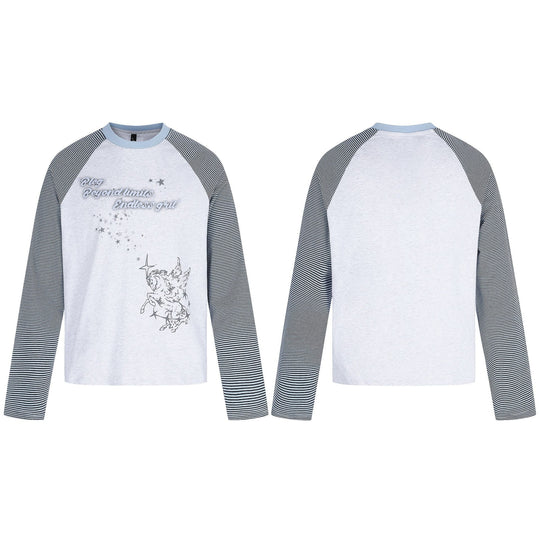 Damen Langarmshirt mit Raglanärmeln und Einhorn-Print Shop Nory