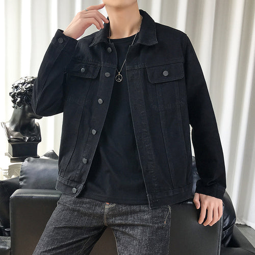 Herren schmal geschnittene Denim-Truckerjacke mit minimalistischer Nahtführung Shop Nory