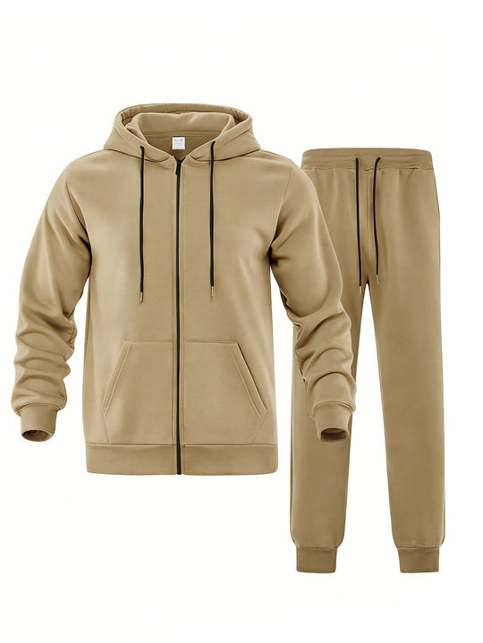 Herren nan zweiteiliges Jogginganzug-Set mit durchgehendem Reißverschluss Kapuzenjacke und taillierter Jogginghose Shop Nory