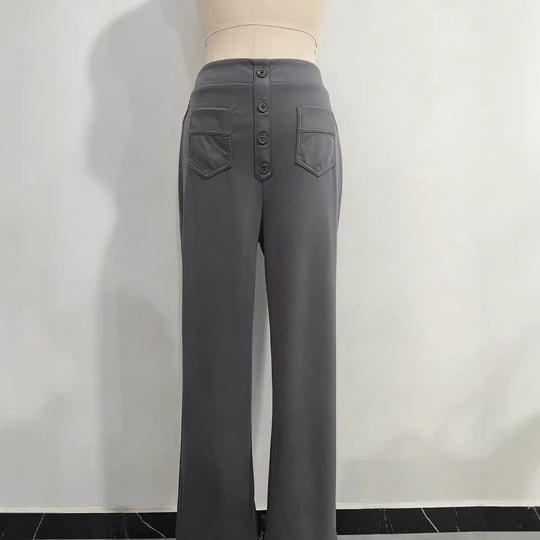 Damen Hochtaillierte Wide‑Leg Hose mit aufgesetzten Taschen Shop Nory