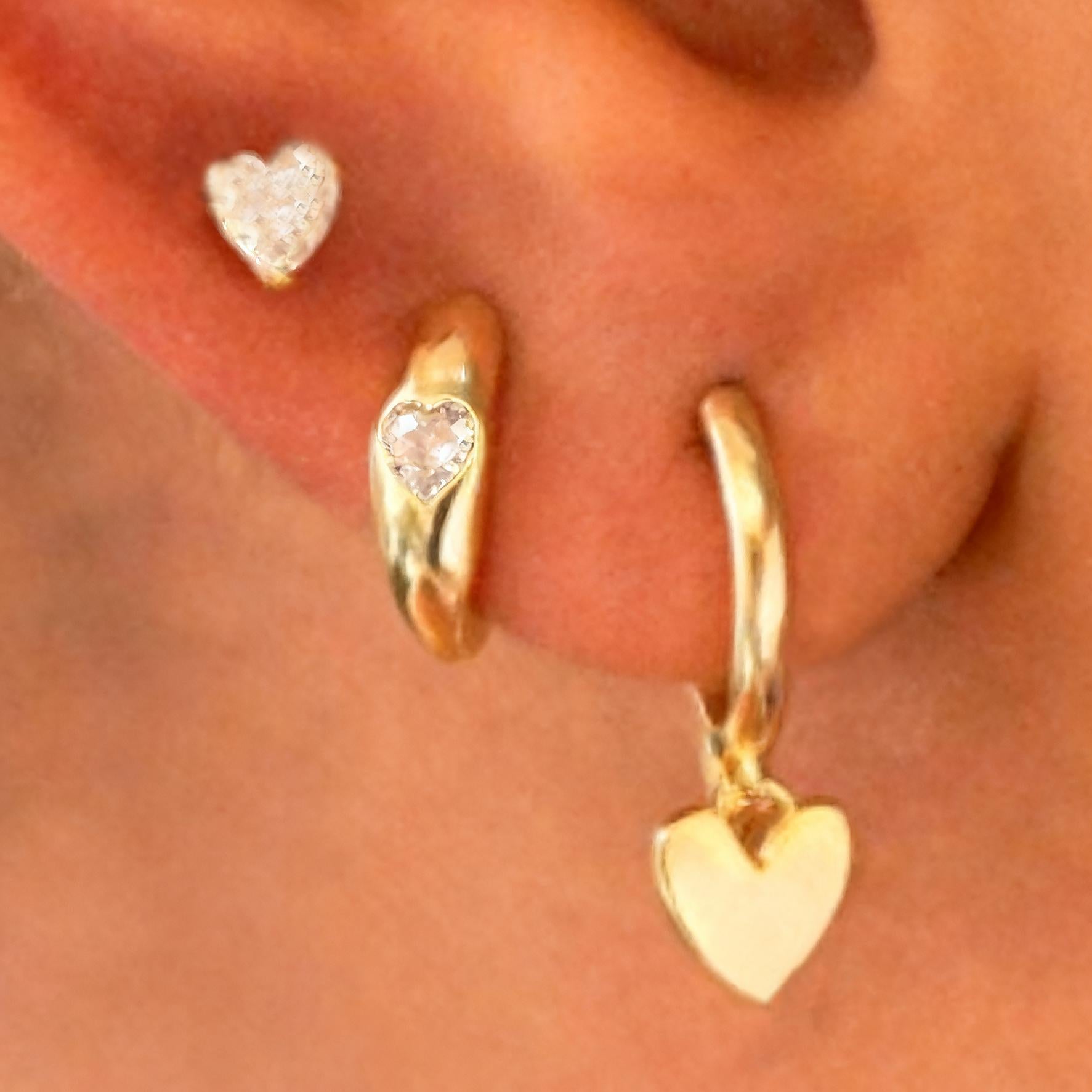 Damen Ohrringe-Set mit herzförmigen Anhängern und funkelnden Zirkonia Shop Nory