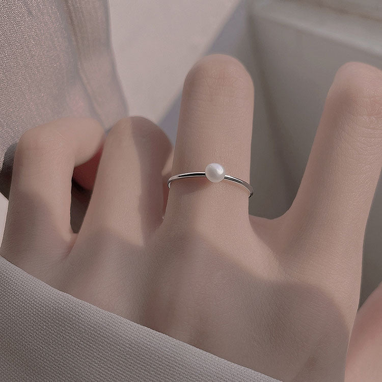 Damen minimalistischer Ring mit zarter Perle Shop Nory
