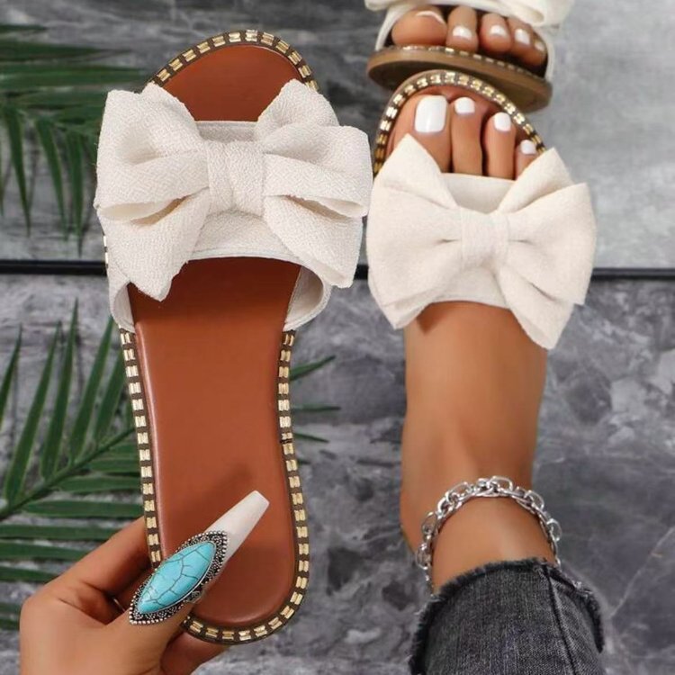 Damen Sandalen mit dekorativem Schleifen-Design und ergonomischer Sohle Shopnory
