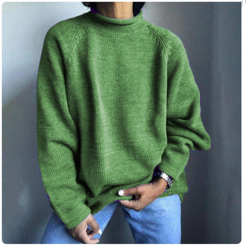 Damen nan kastiger Feinstrickpullover mit kurzem Stehkragen und Raglanärmeln Shop Nory