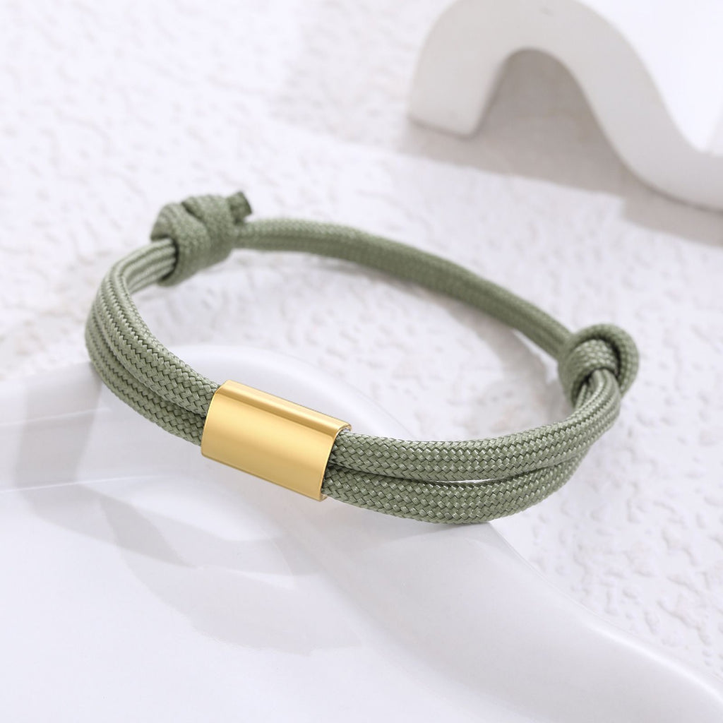 Damen geflochtenes Armband aus robustem Material mit goldener Akzentverschlus Shop Nory