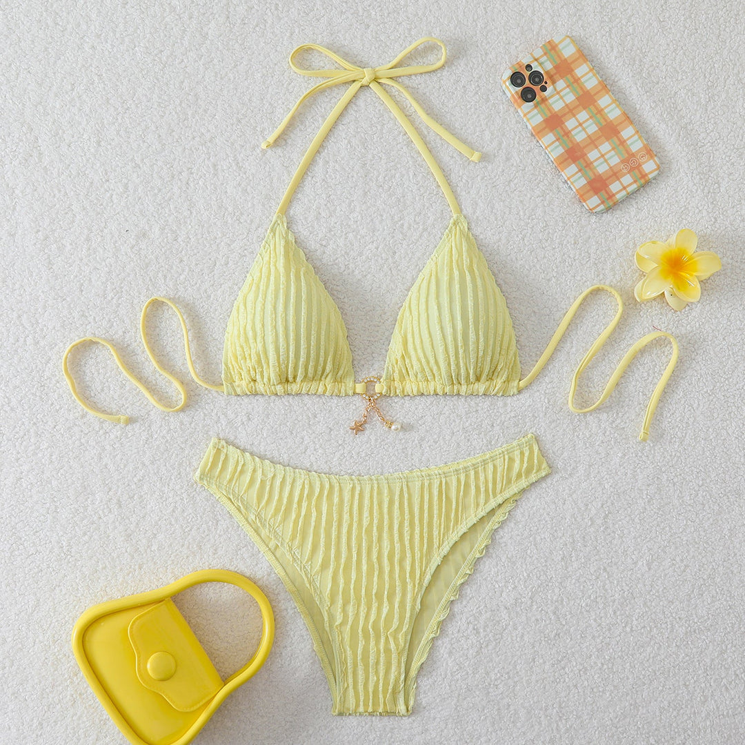 Damen Triangel-Bikini mit strukturiertem Design Shopnory