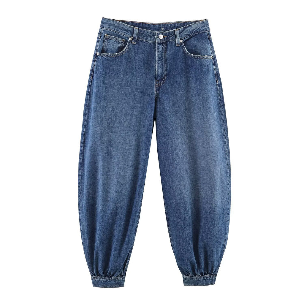 Damen Tapered Jeans mit elastischem Bündchen und bequemer Passform