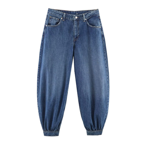 Damen Tapered Jeans mit elastischem Bündchen und bequemer Passform