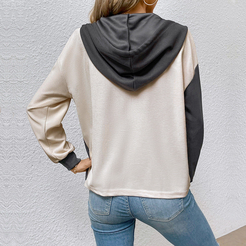 Damen Lässiges Kapuzenoberteil mit strukturiertem Stoff und modernen Details