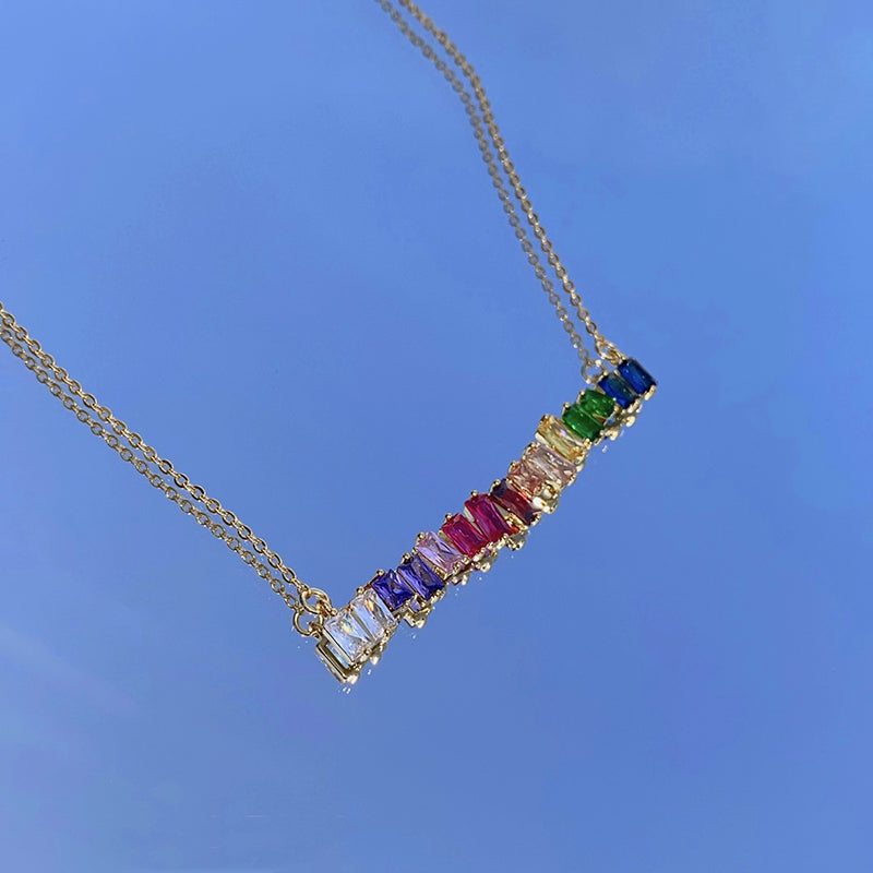 Bunte Unregelmäßige Kristallhalskette | Shop Nory