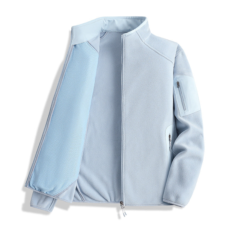 Herren Fleecejacke mit Stehkragen und Softshell-Einsätzen Shop Nory
