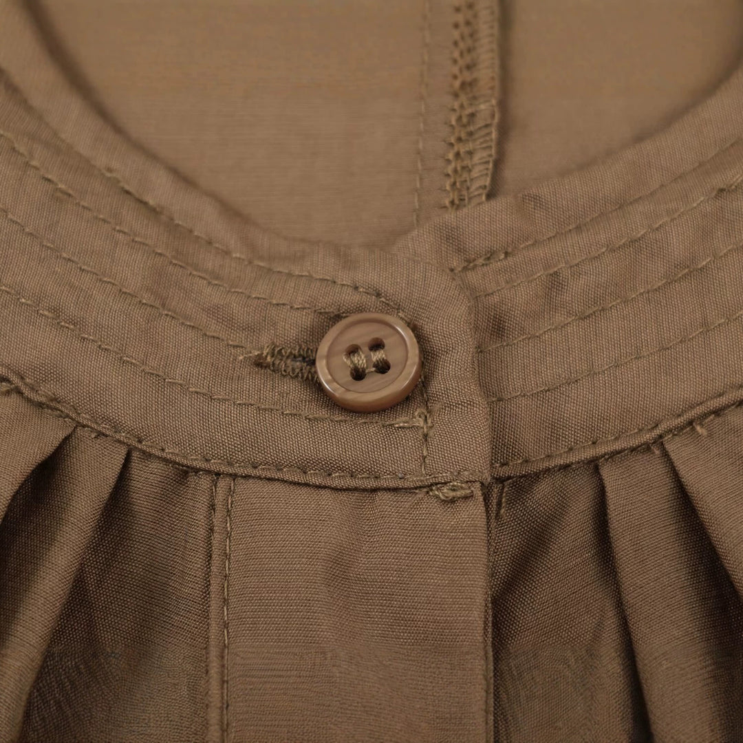 Damen Leichte Plissierte Blousonjacke mit Rundkragen, Ballonärmeln und gesmoktem Saum Shop Nory