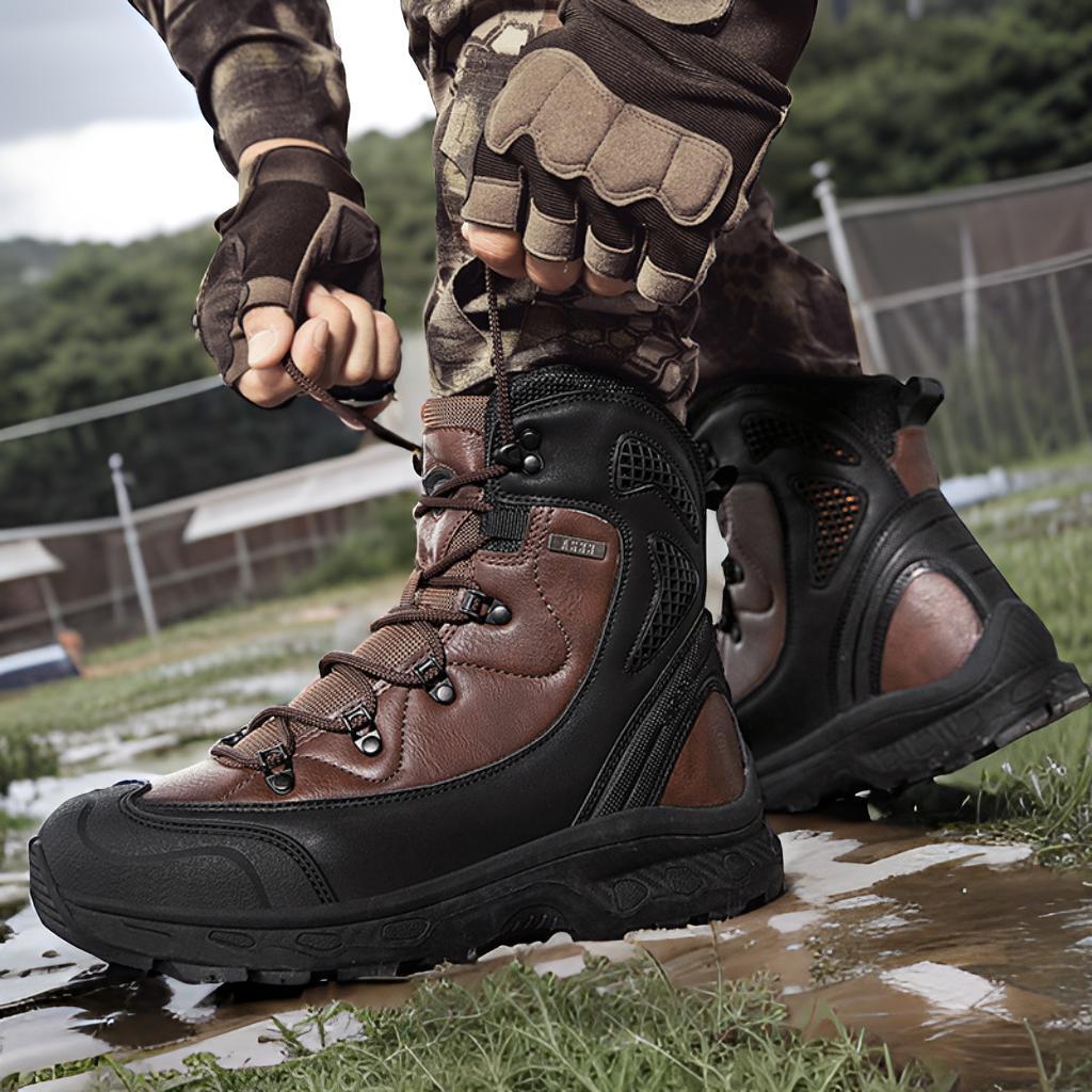 Herren wasserdichte Trekkingstiefel mit verstärktem Knöchelschutz und rutschfester Sohle