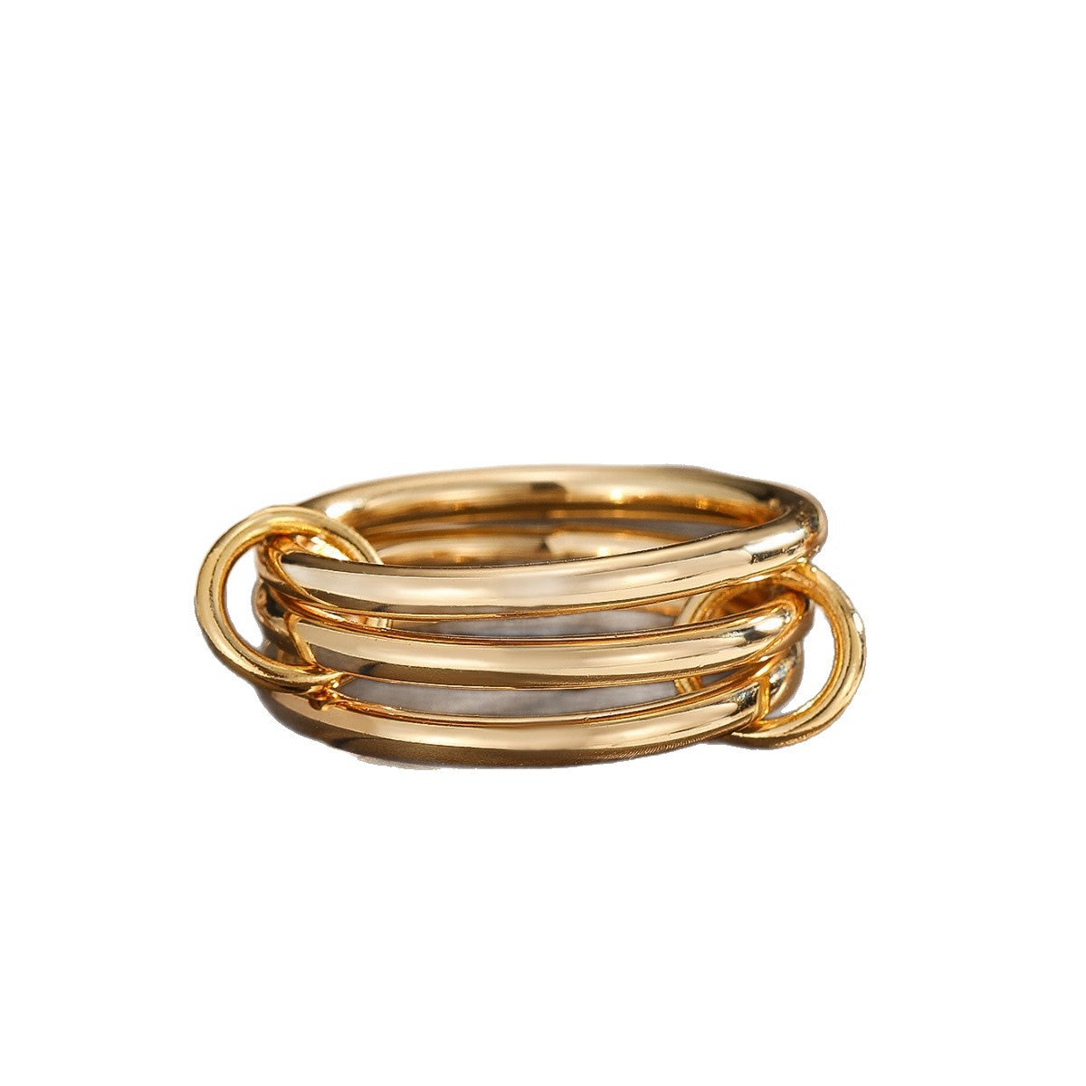 Damen Stapelring aus hochwertigem Edelstahl mit glänzender goldfarbener Oberfläche Shop Nory