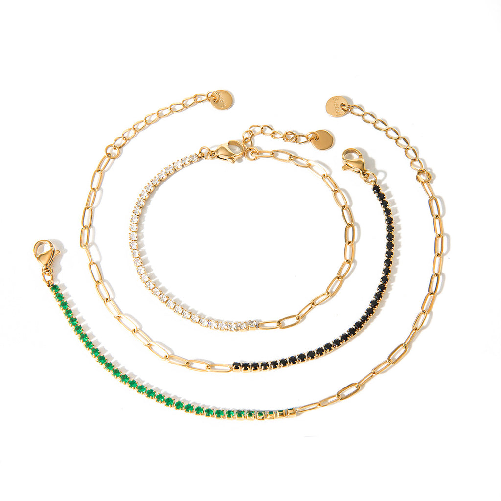 Damen Armband mit funkelnden Kristallakzenten und hypoallergenem Edelstahl Shop Nory