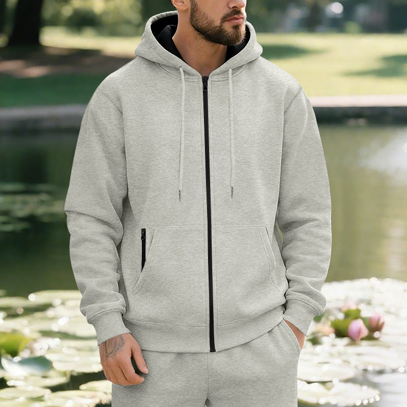 Kapuzenjacke Herren sportlich mit Reißverschluss und Taschen