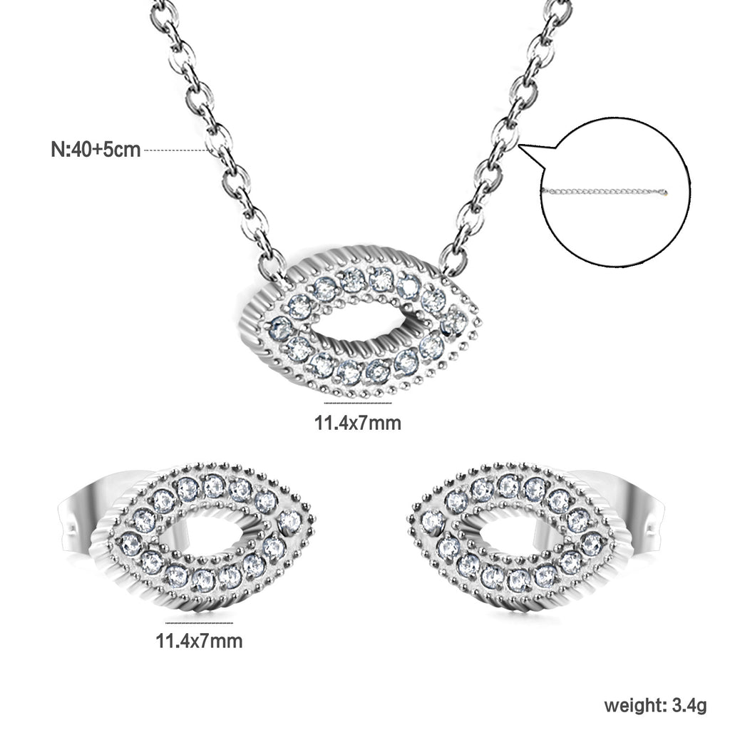 Damen Schmuckset mit einzigartigem Anhänger und funkelnden Zirkonia Shop Nory