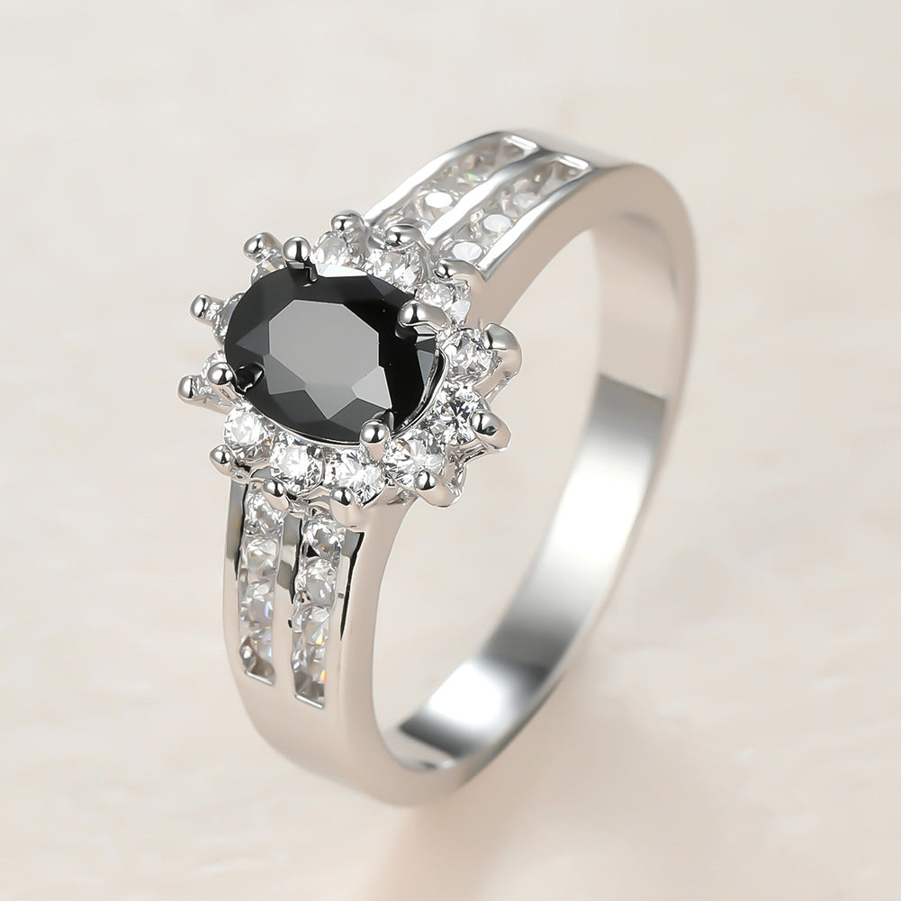 Damen Ring mit funkelndem grünem Edelstein und exquisiten Zirkonia-Verzierungen Shop Nory