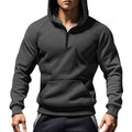Herren nan sportliches Kapuzensweatshirt mit kurzem Frontreißverschluss ergonomischem Raglanschnitt und Kängurutasche
