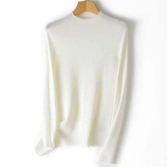 Damen Leichter Feinstrick-Pullover mit kurzem Stehkragen und schmaler Silhouette Shop Nory