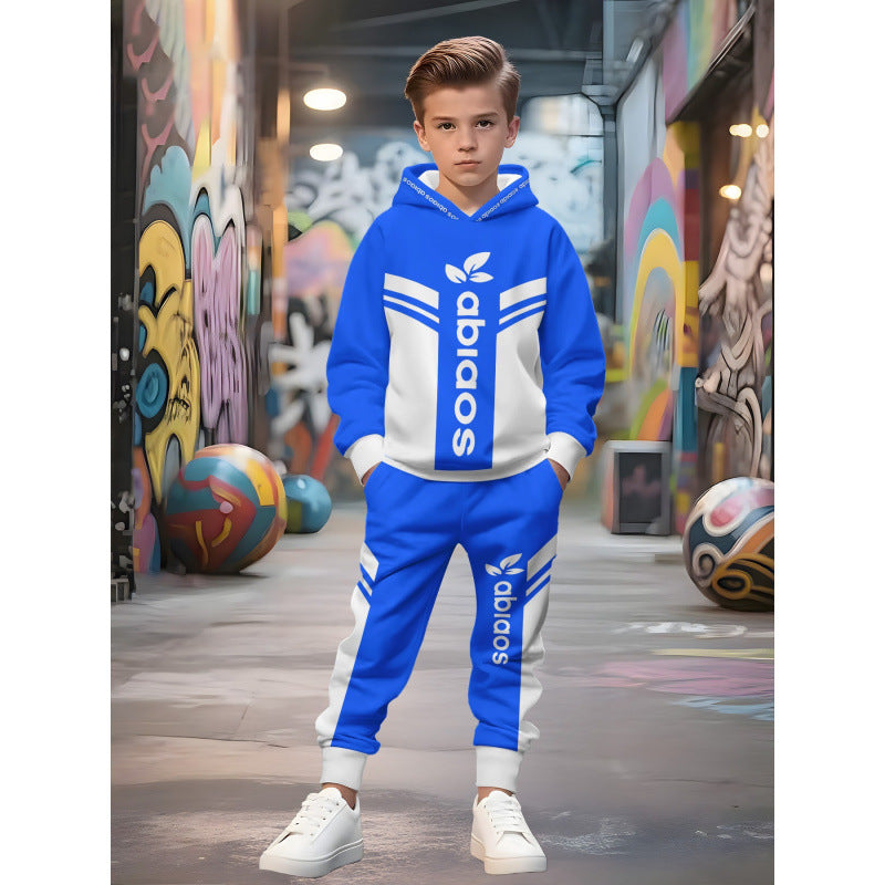 Unisex Kinder Jogginganzug mit Kapuzenpullover und detailreichem Auto-Print Shop Nory