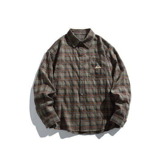 Herren Karierte Flanell-Hemdjacke im Overshirt-Look mit Brusttasche Shop Nory