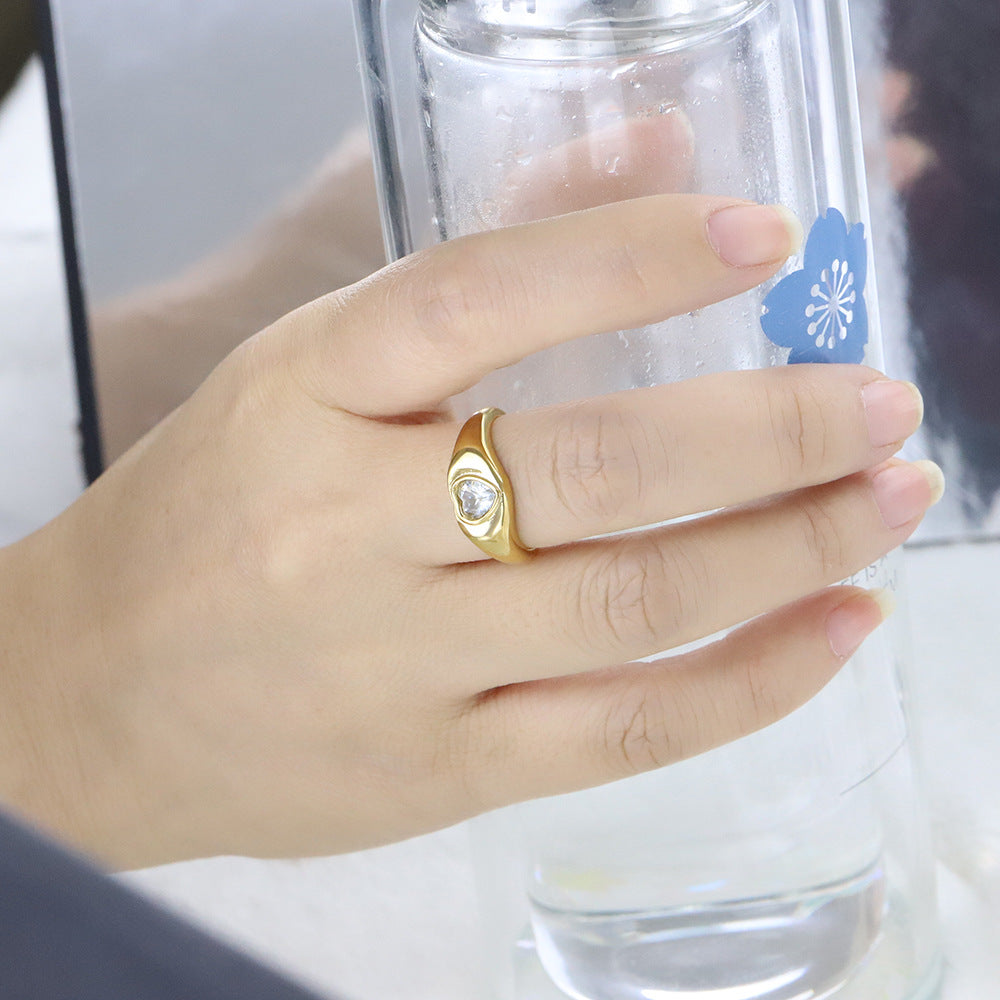 Damen Ring mit herzförmigem Zirkonia-Einsatz Shop Nory