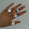 Damen Ring-Set mit auffälligen Edelstein-Akzenten und modernem Design Shop Nory