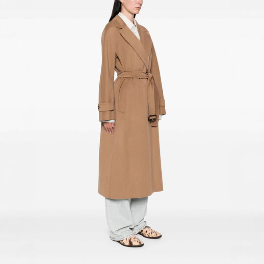 Damen Wickelmantel aus Wollmix mit Taillengürtel und Oversize-Schulter Shop Nory