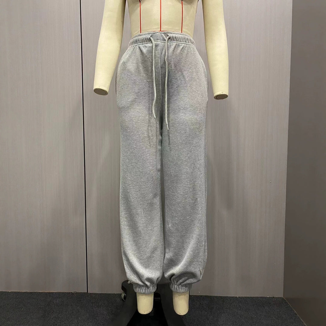 Damen nan Cozy-Sweat-Palazzohose mit hohem Komfortbund, integriertem Kordelzug und gerafften Knöchelabschlüssen Shop Nory