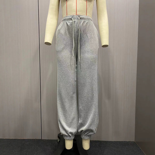 Damen nan Cozy-Sweat-Palazzohose mit hohem Komfortbund, integriertem Kordelzug und gerafften Knöchelabschlüssen Shop Nory