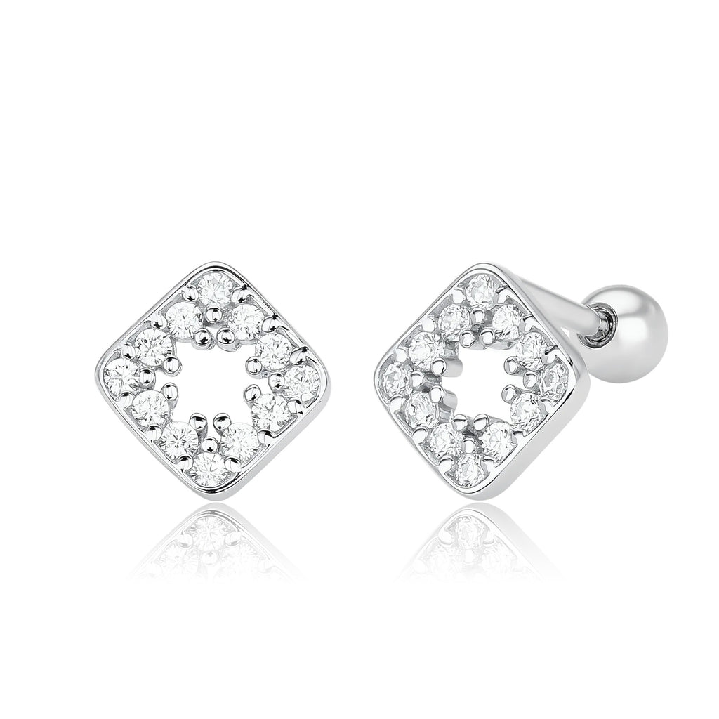 Damen Ohrstecker aus hochwertigem 925 Sterling Silber mit funkelnden Zirkon-Akzenten Shop Nory
