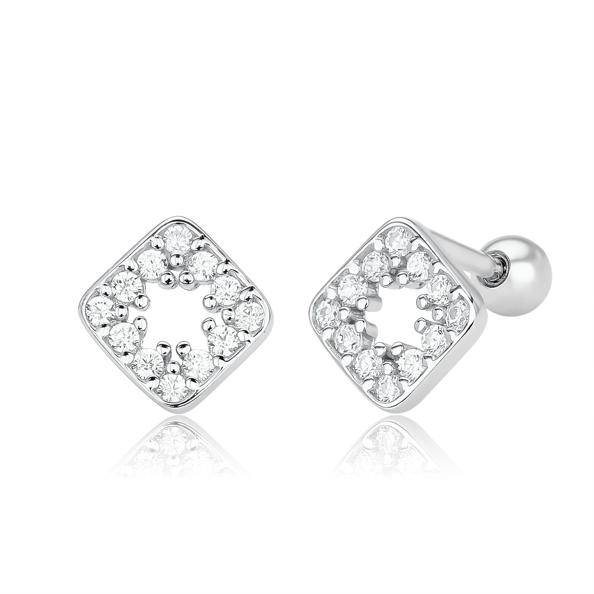 Damen Ohrstecker aus hochwertigem 925 Sterling Silber mit funkelnden Zirkon-Akzenten Shop Nory