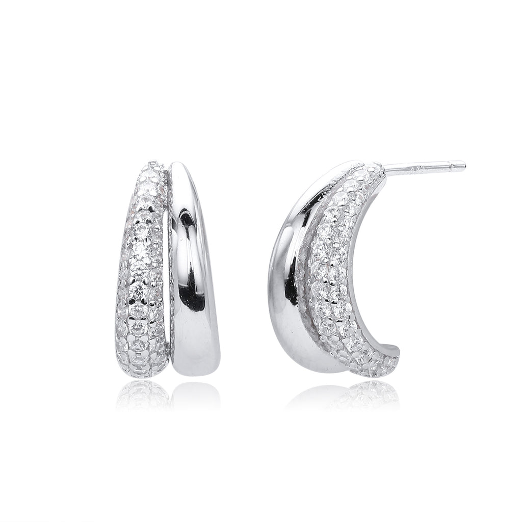Damen Ohrhänger mit funkelndem Zirkonbesatz und eleganter 925 Sterling Silberfassung Shop Nory