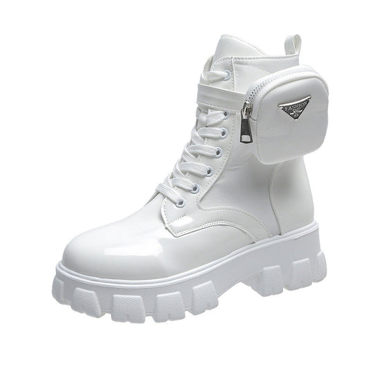 Damen Chunky Boots mit praktischem Seitentaschen-Design
