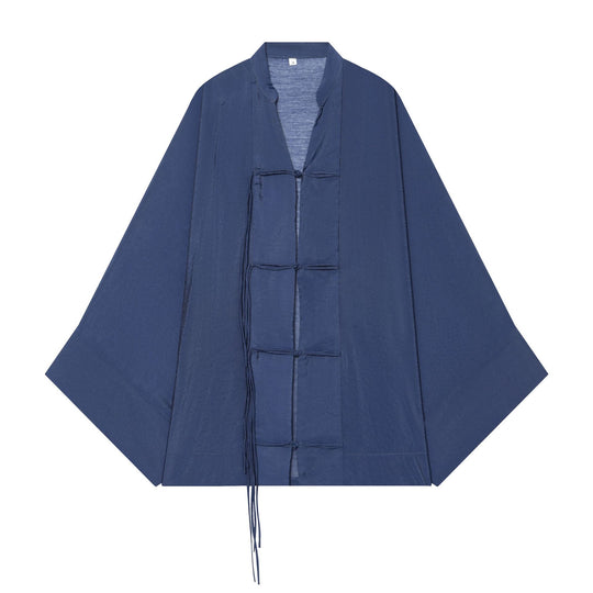Damen Kimono-Capejacke mit Chinaknopfverschluss und langen Quasten Shop Nory