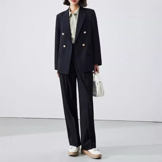 Damen Doppelreiher Blazer mit glänzenden Knöpfen Shop Nory