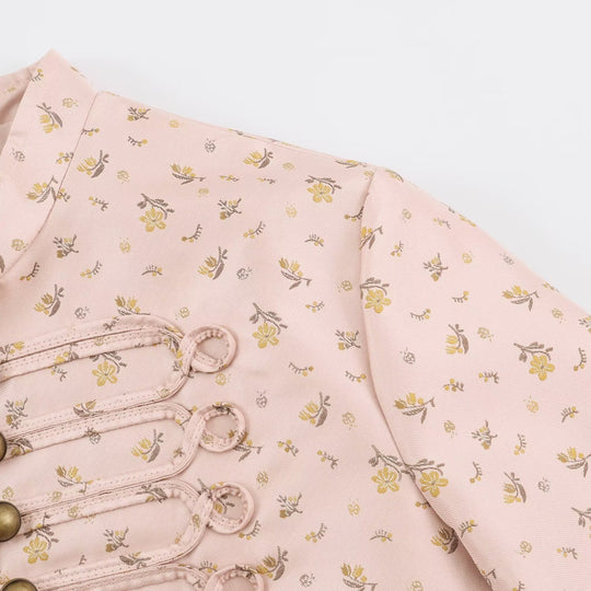 Damen Cropped Satin-Jacke im Militärstil mit dekorativem Froschbesatz Shop Nory