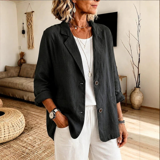 Damen Leichte und elegante Leinenjacke Shop Nory