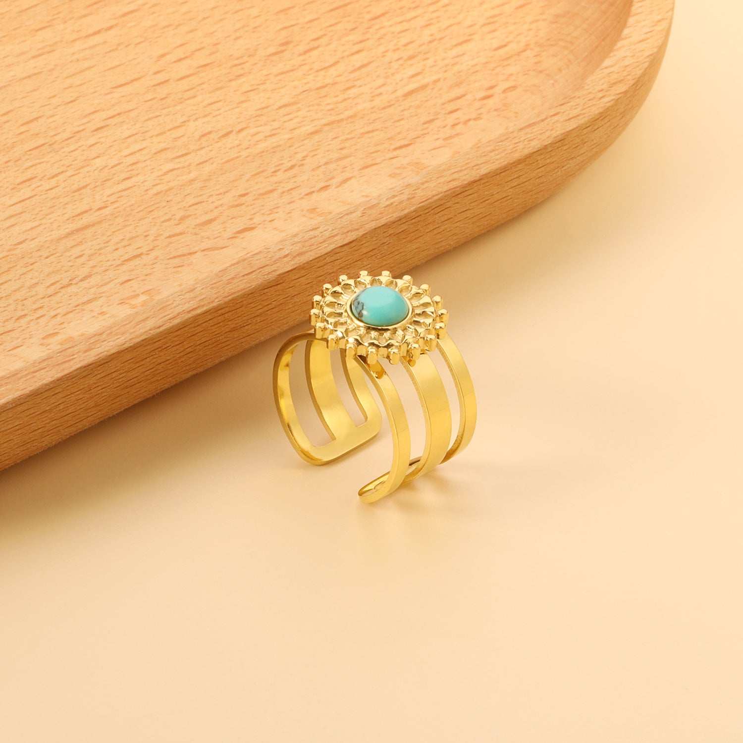 Damen offener Ring mit verstellbarem Design und elegantem Kunststoffstein Shop Nory