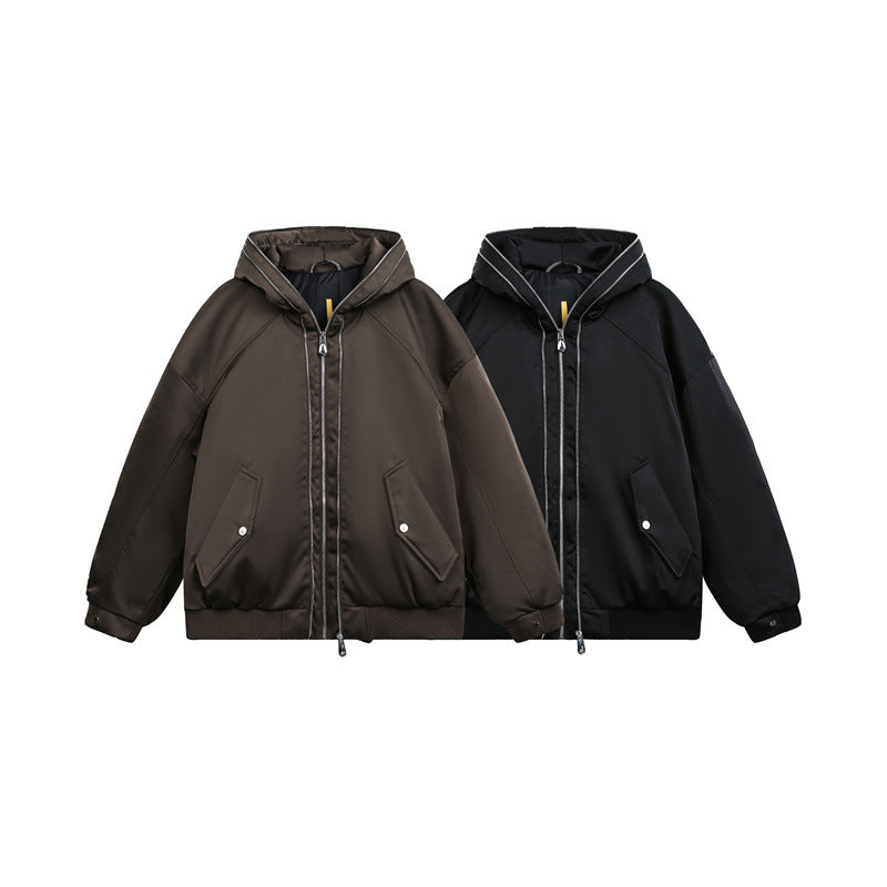 Herren Wattierte Kapuzen-Bomberjacke mit Thermofutter Shop Nory