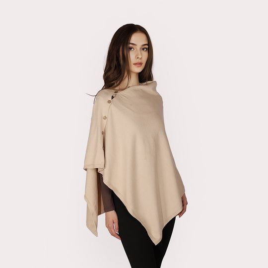 Damen Jacquard Überwurfcape aus feinem Strick mit Paisley-Bordüre Shop Nory