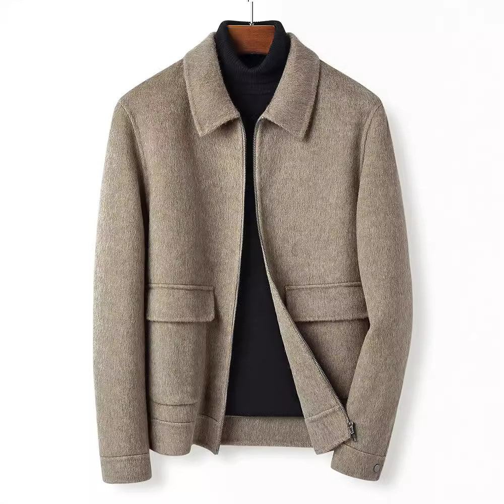 Herren Wollmix-Übergangsjacke mit Stehkragen, Reißverschluss und Pattentaschen Shop Nory
