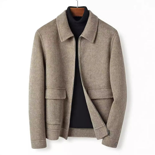 Herren Wollmix-Übergangsjacke mit Stehkragen, Reißverschluss und Pattentaschen Shop Nory