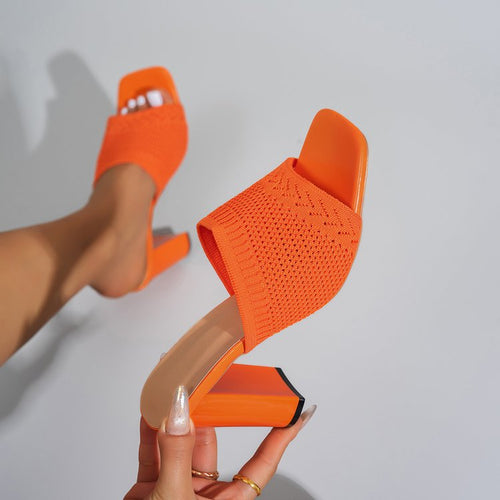 Damen Mules mit atmungsaktivem Netzdesign und bequemer Blockabsatzsohle