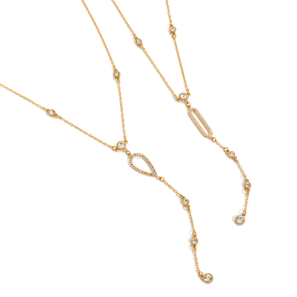 Damen Halskette mit eleganten Zirkonia-Anhängern und hochwertigem Edelstahl Shop Nory