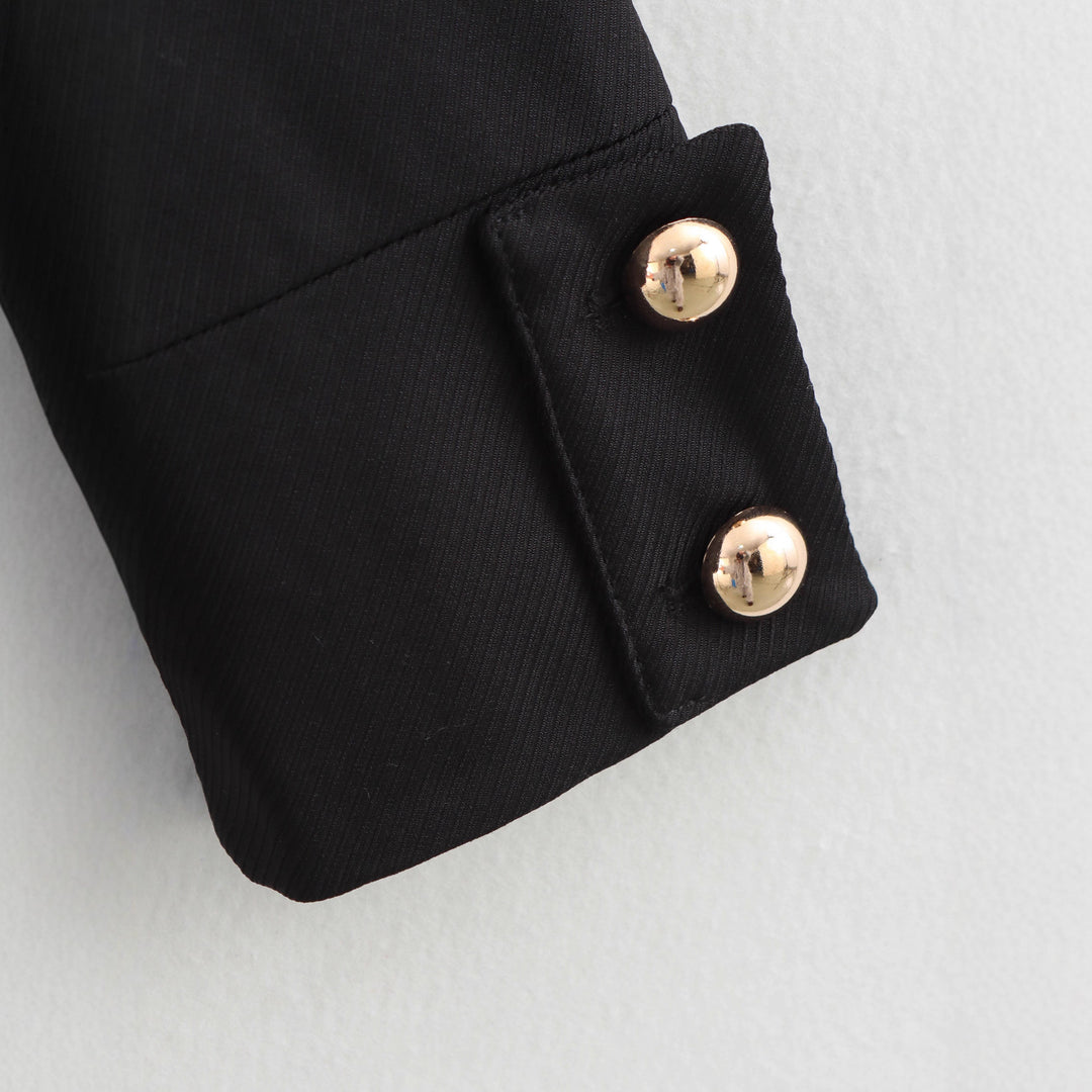 Damen Taillierter Kurzblazer mit Stehkragen und goldenen Zierknöpfen Shop Nory