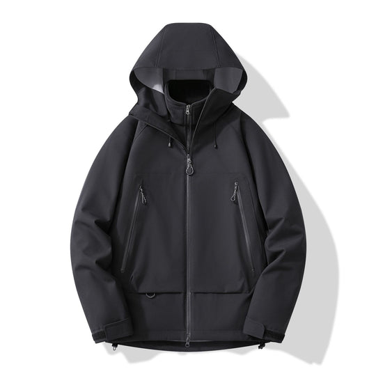 Herren technisch-isolierende Softshelljacke mit Kapuze und Fleece-Innenkragen Shop Nory