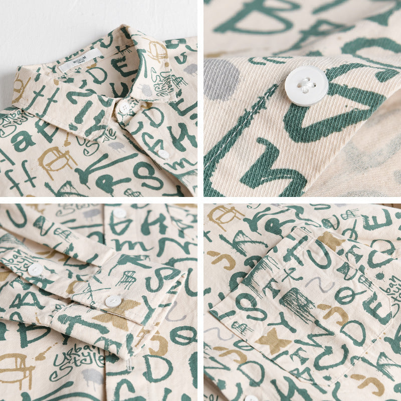 Herren Overshirt im urbanen Graffiti-Letterprint aus Baumwollmix Shop Nory